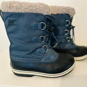 Sorel Kid’s Winter Boots Waterproof Dark Blue  Size 4 USA